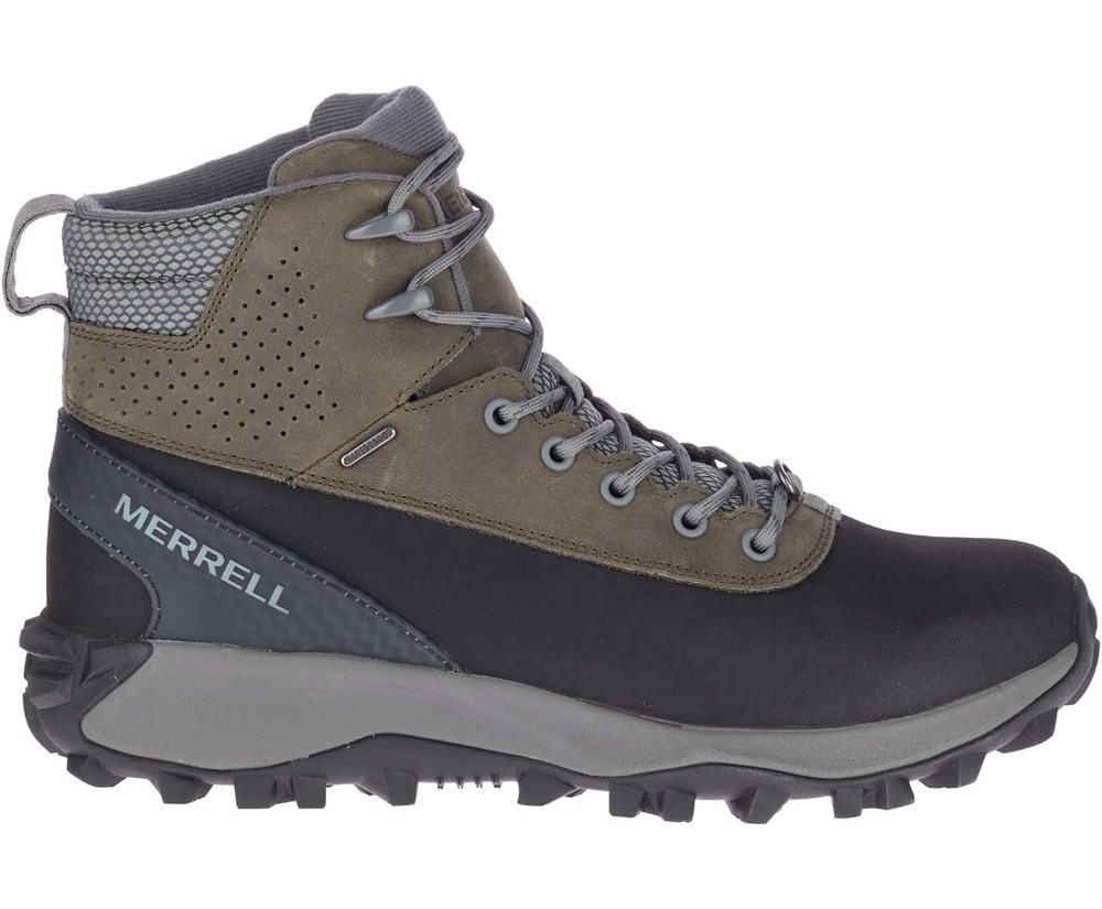 Kozaki Merrell Męskie Szare/Czarne - Thermo Kiruna Mid Shell Waterproof - 748395-KOL